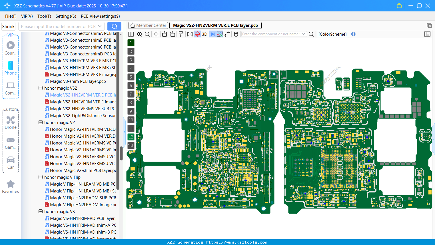Honor Magic VS2-HN2VERM VER.E PCB Layer